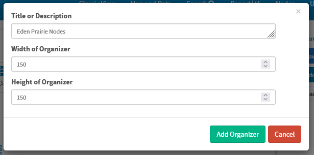 FileCatalyst Central Map and Data, organizer dialog