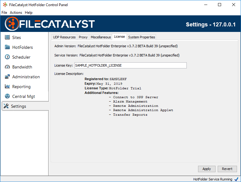 HotFolder License Screen