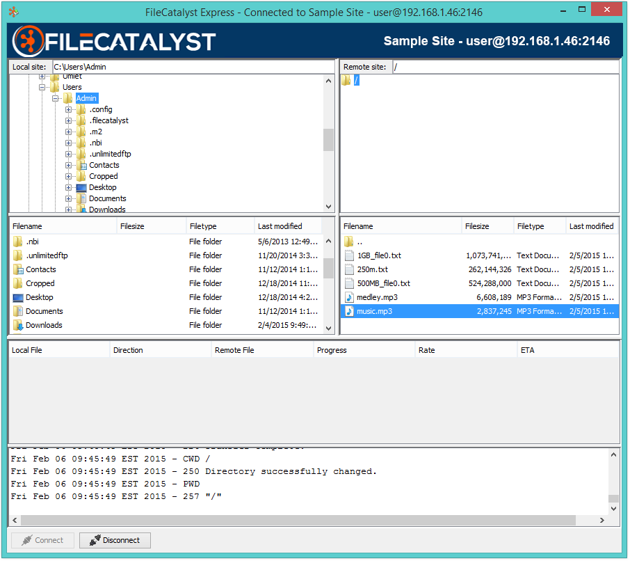 Quick Connect Screen