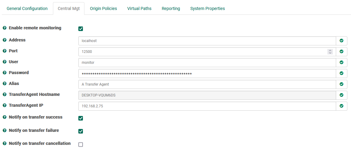 Configure FileCatalyst TransferAgent